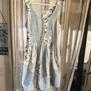 Joe Fresh Patchwork Sleeveless Dress - Light Blue/grey size Med